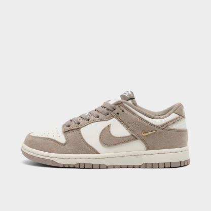 Women's Nike Dunk Low Mini Swoosh Casual Shoes - Sail/Metallic Gold/Malt