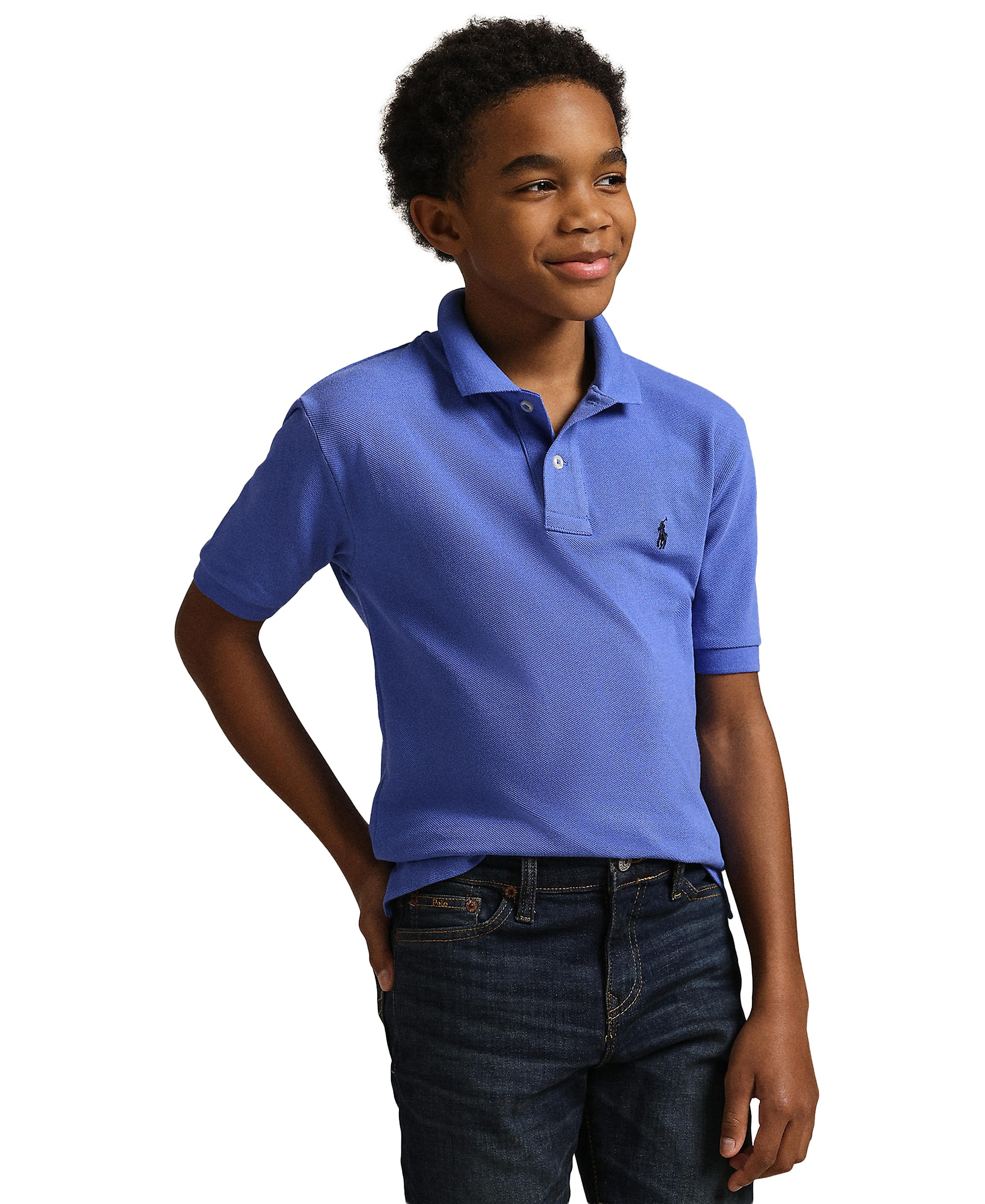 Polo Ralph Lauren 8-20 Boys' Cotton Mesh Logo Polo Shirt - Scottsdale Blue