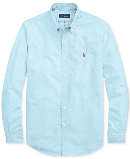 Polo Ralph Lauren Men's Classic-Fit Plaid Brushed Oxford Shirt - Aegean Blue
