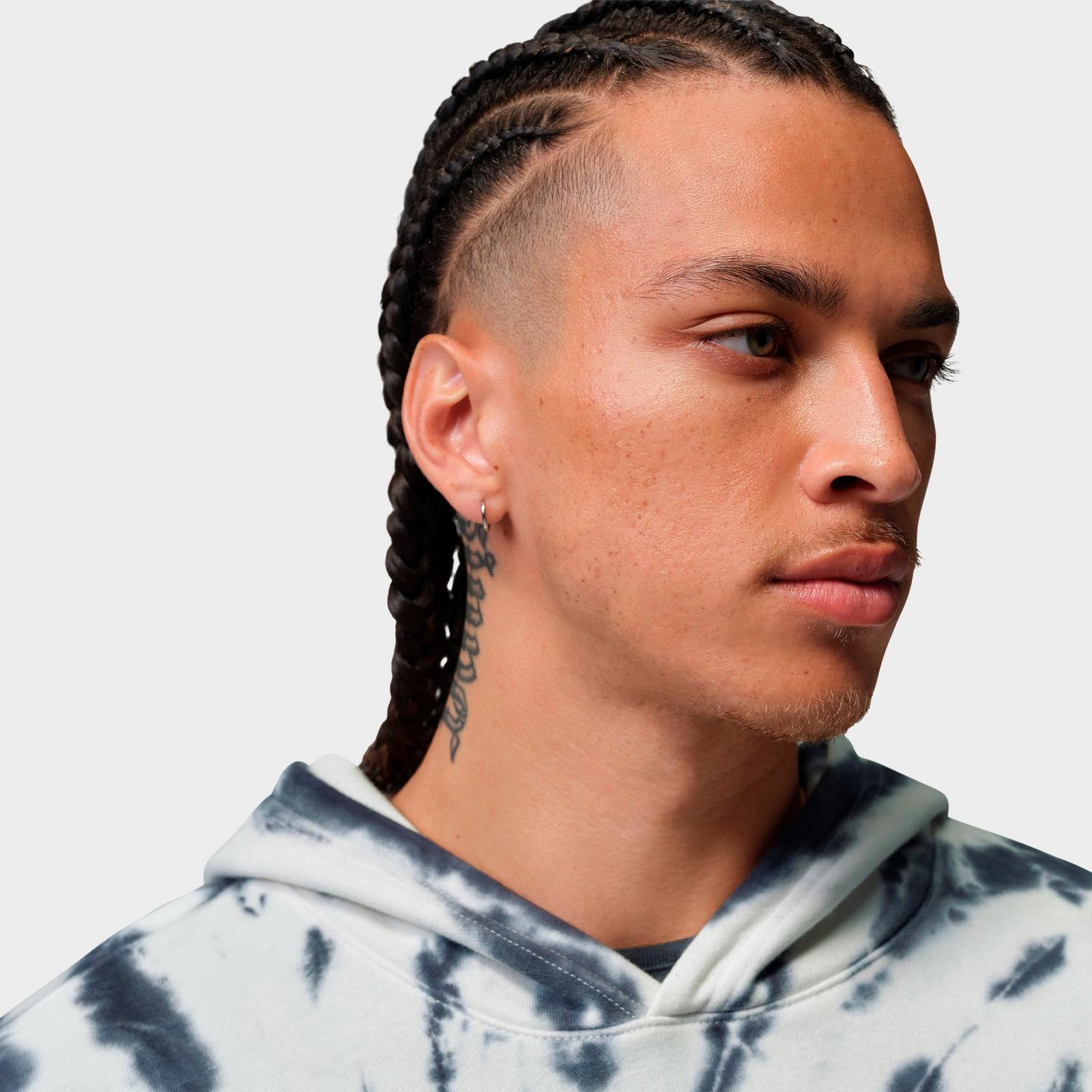 Men's Jordan Brooklyn Fleece Tie-Dye Festival Pullover Hoodie - Sail/Off-Noir/Black - view 4