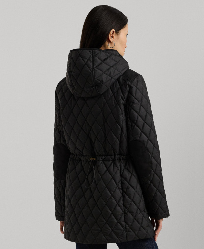 Lauren Ralph Lauren Women's Hooded Anorak Quilted Coat, Created for Macy's - Black