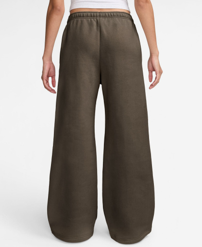 Nike Women's Studio Fleece Medium Weight Mid-Rise Wide-Leg Pants - Dark Hazel/Sail