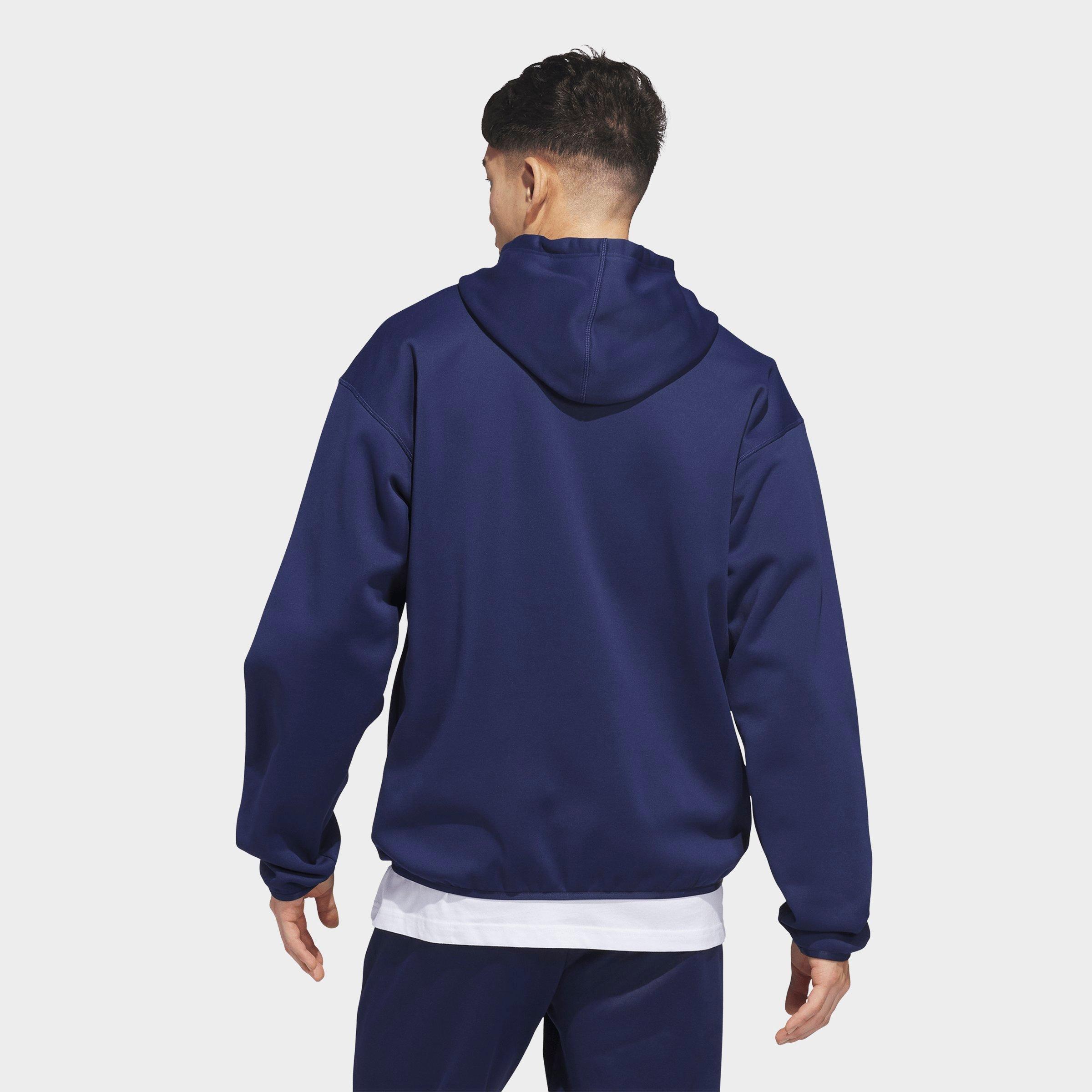 Men's adidas Basketball Crazy Warm Full-Zip Hoodie - Team Navy Blue/White