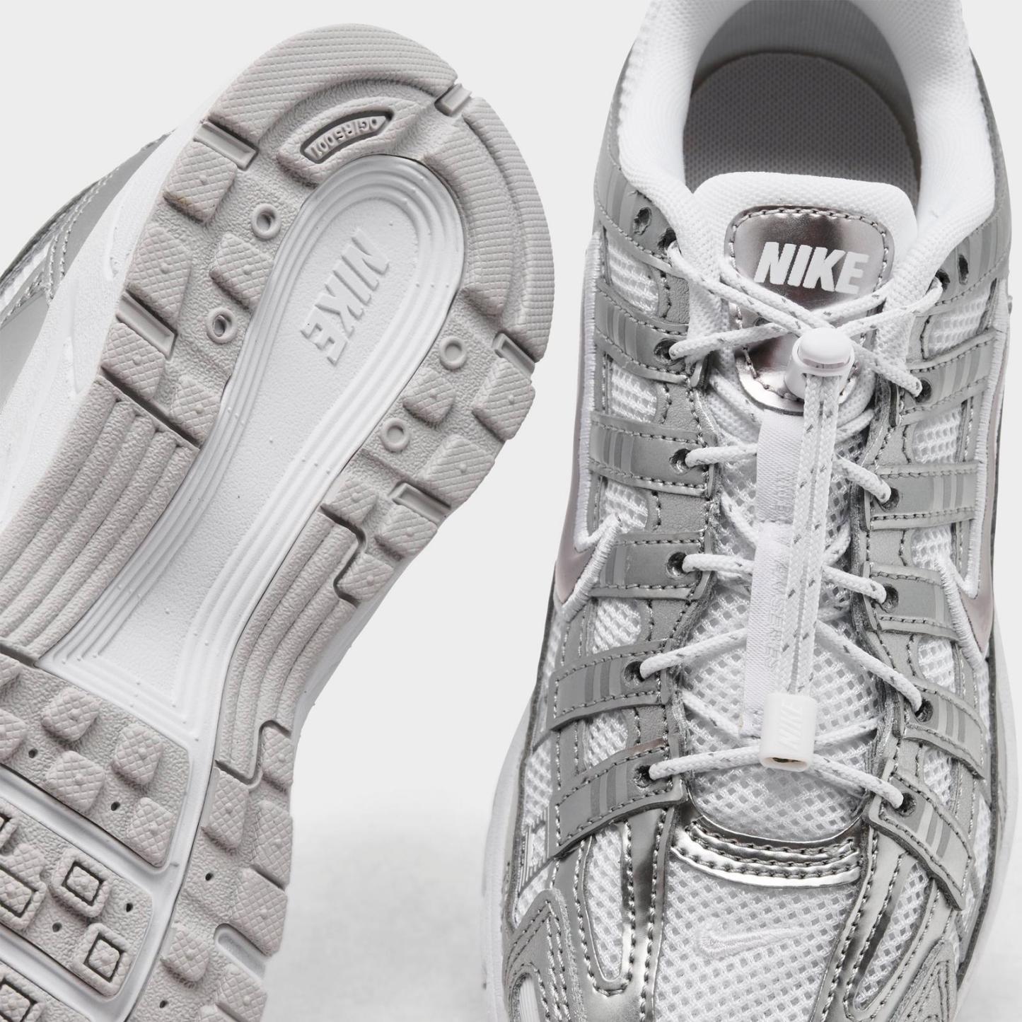 Big Kids' Nike P-6000 Utility Casual Shoes - White/Vast Grey/Metallic Silver