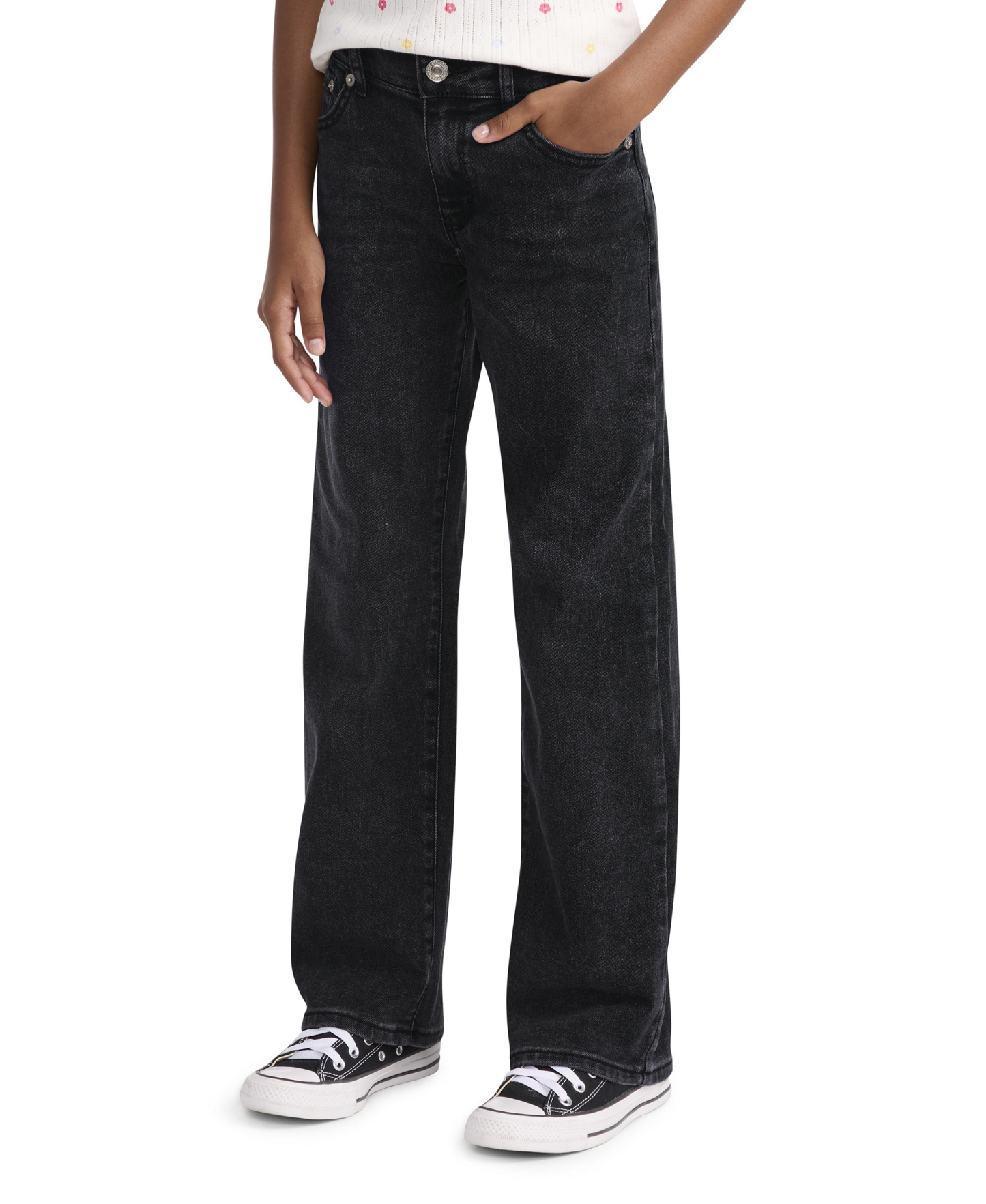 Levi's Girls' 7-16 Vintage-Like Mid-Rise Wide Leg Jeans - Blue