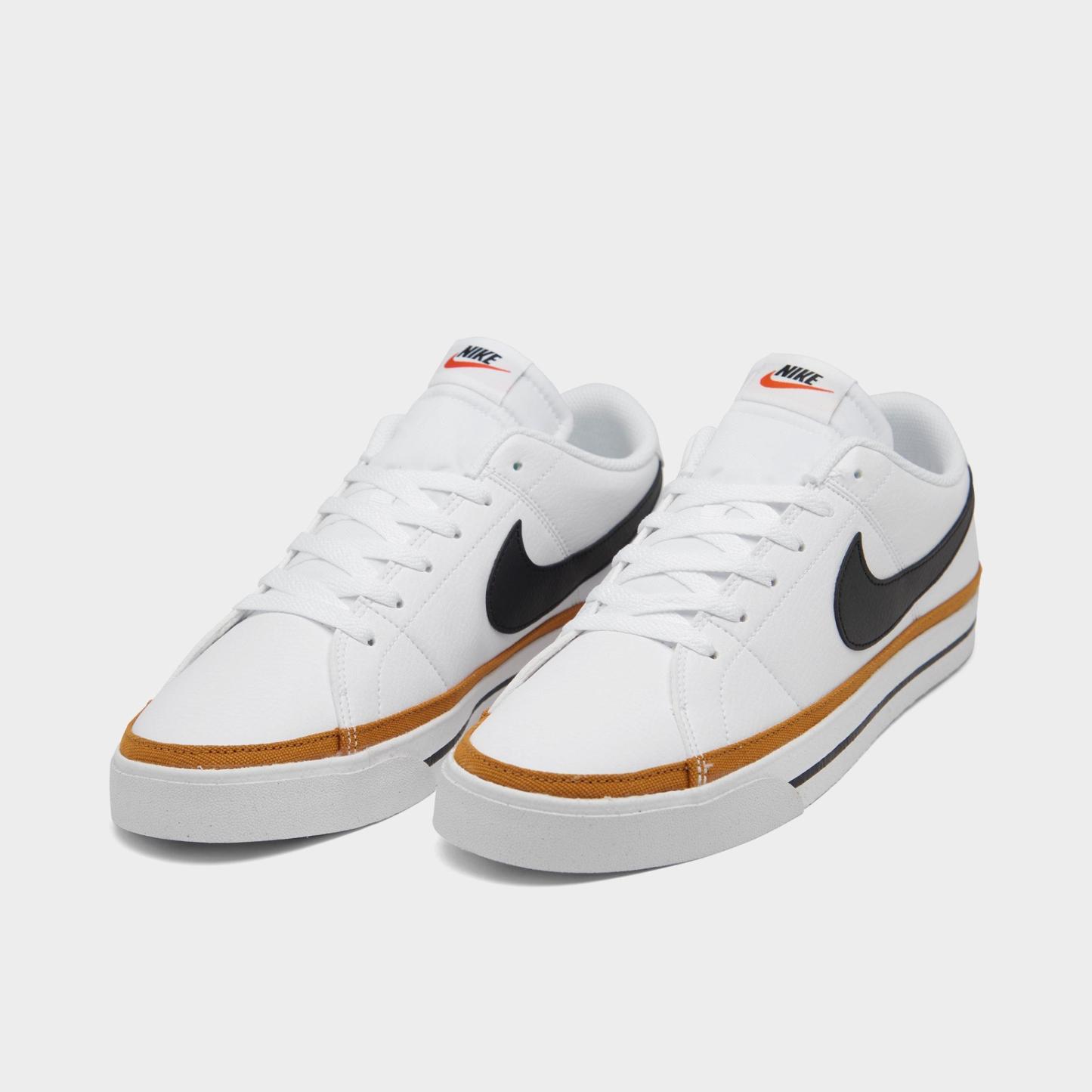 Men's Nithtke Court Legacy Next Nature Casual Shoes - White/Desert Ochre/Black - Both shoes facing left