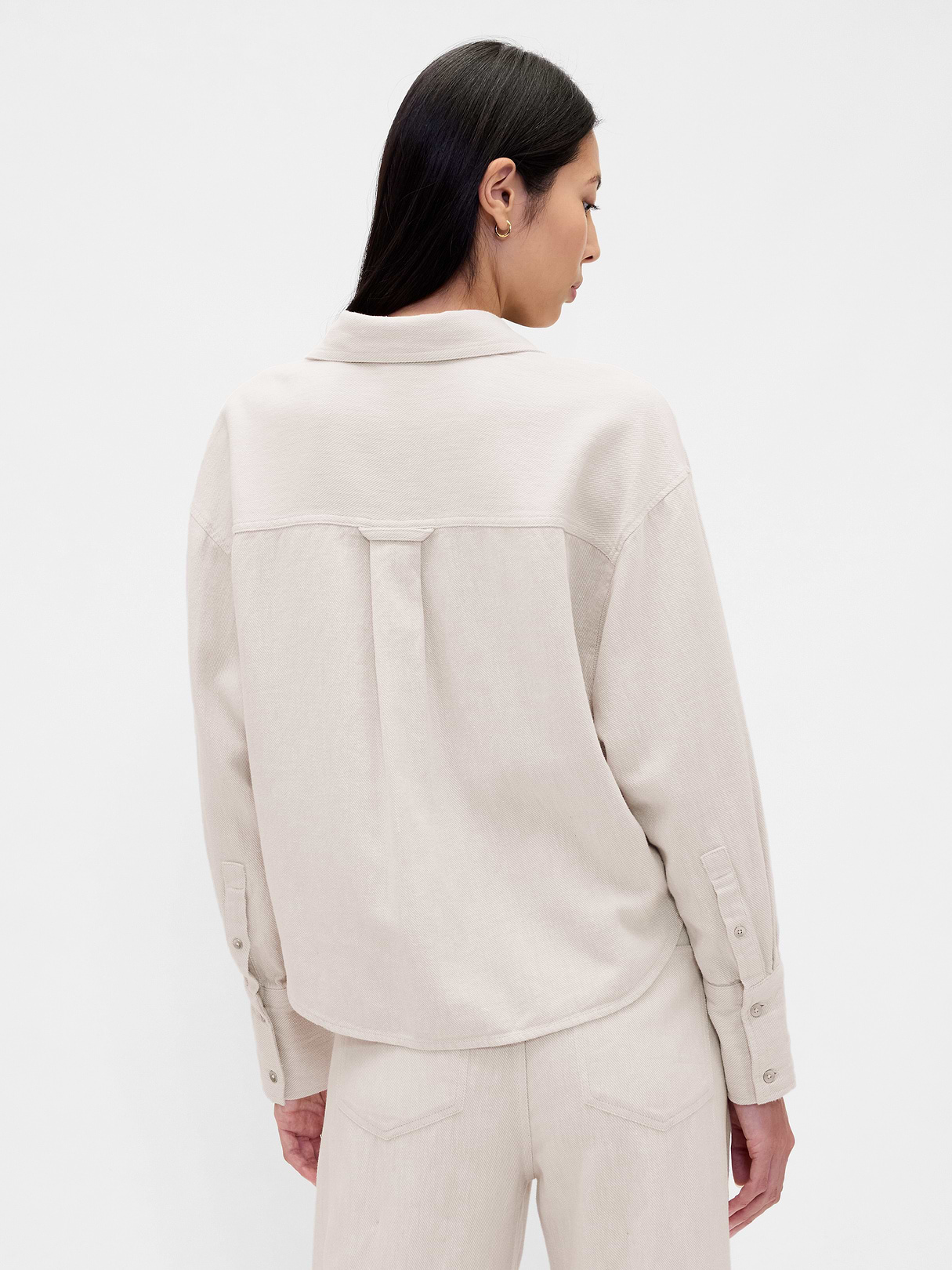 Linen-Cotton Oversized Shirt - Flax linen beige
