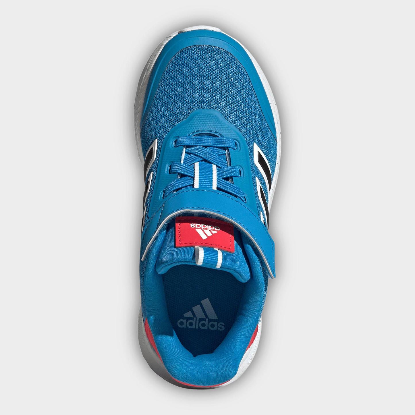 Little Kids' adidas X_PLR Path Hook-And-Loop Stretch Lace Casual Shoes - Bright Blue/White/Pure Ruby - Top view