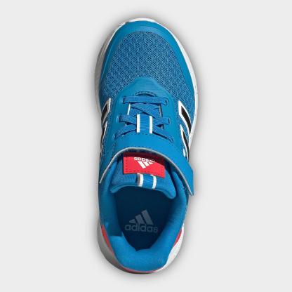 Little Kids' adidas X_PLR Path Hook-And-Loop Stretch Lace Casual Shoes - Bright Blue/White/Pure Ruby - Top view