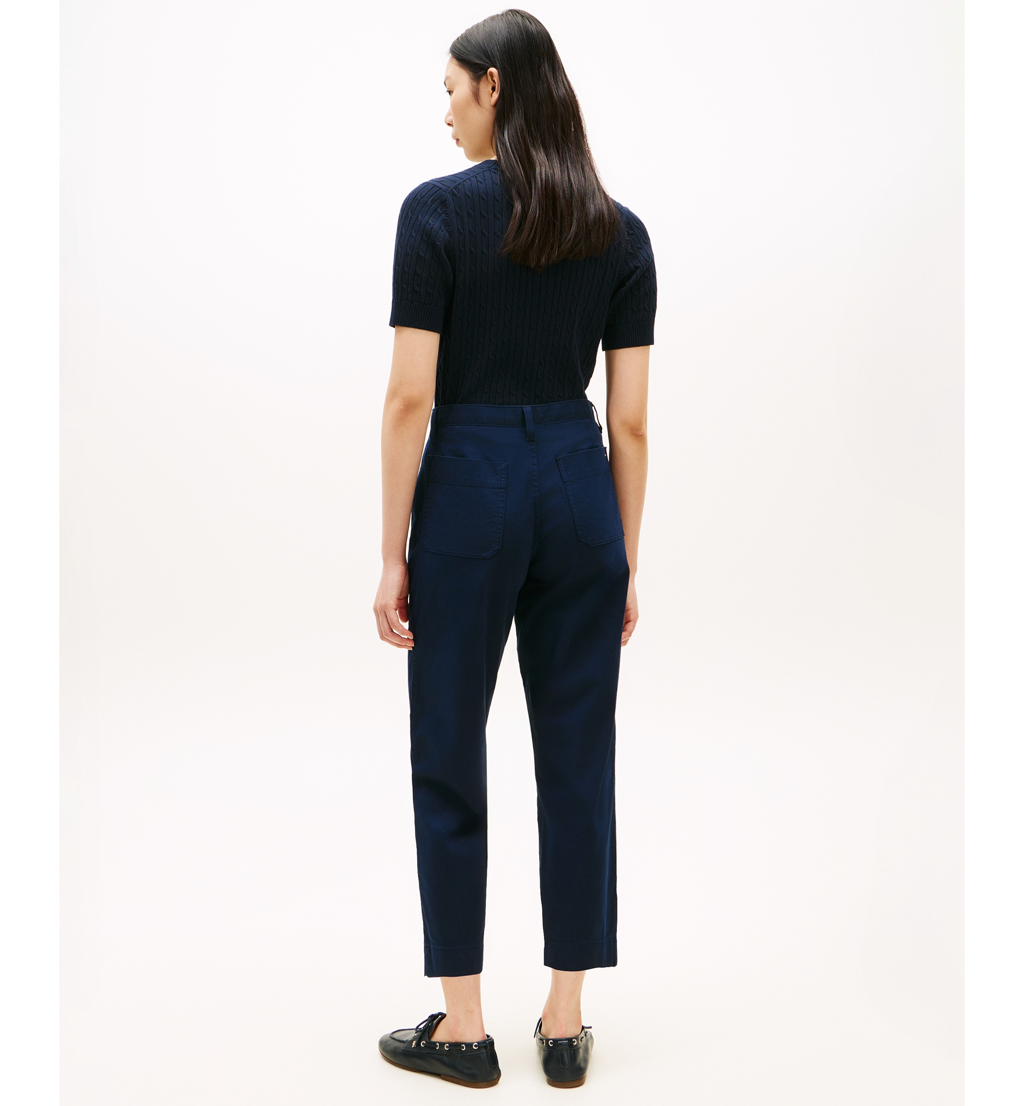 Tommy Hilfiger Women's Twill Patch Pocket Chinos Pants - Dark Night Navy