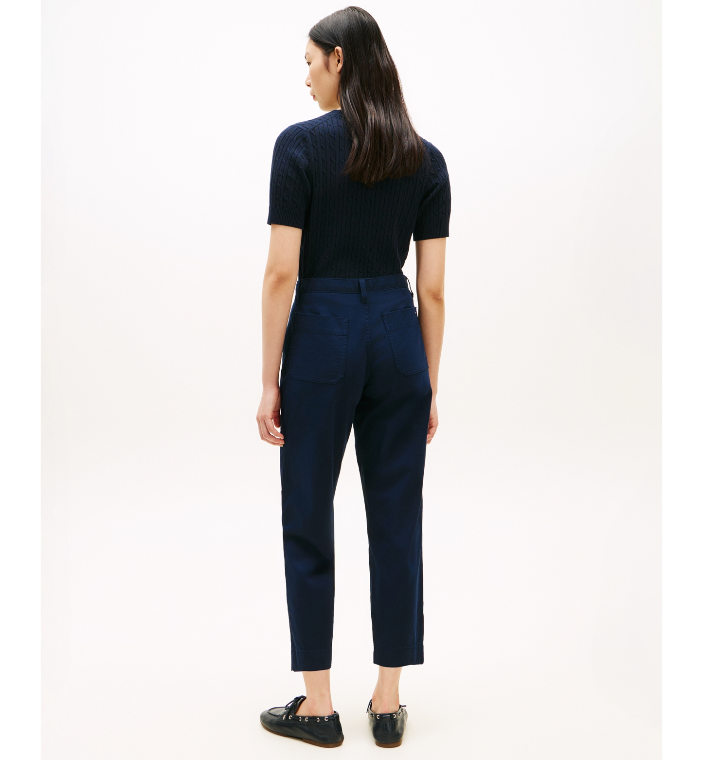 Tommy Hilfiger Women's Twill Patch Pocket Chinos Pants - Dark Night Navy