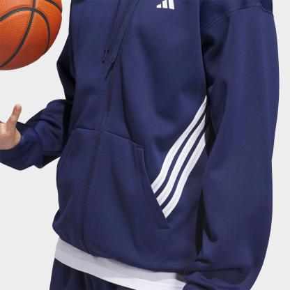 Men's adidas Basketball Crazy Warm Full-Zip Hoodie - Team Navy Blue/White