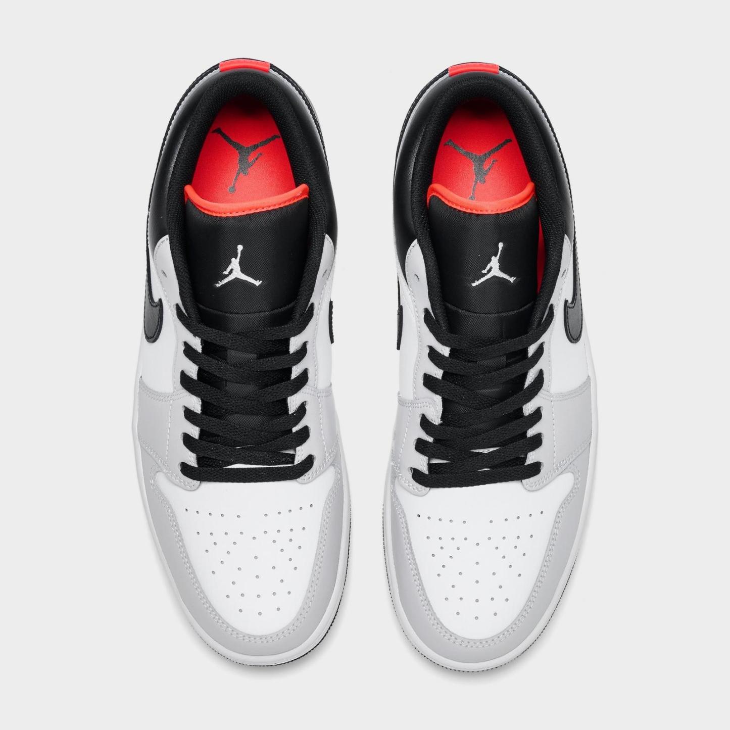 Men's Air Jordan Retro 1 Low Casual Shoes - Neutral Grey/Summit White/Infrared 23/Black - Left shoe facing left. Outside of the shoe. - view 5