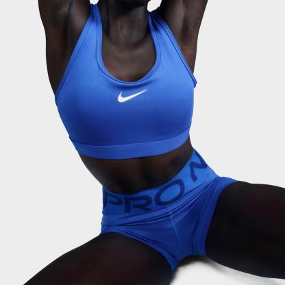 Women's Nithtke Swoosh Medium Support Sports Bra - Hyper Royal/White