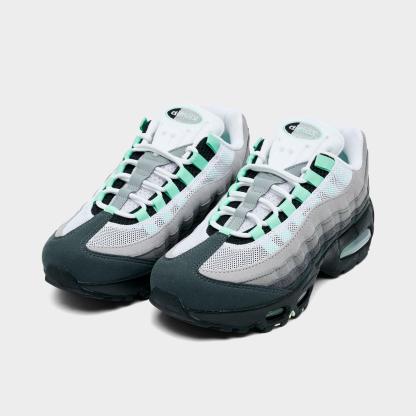 Women's Nithtke Air Max 95 Big Bubble Casual Shoes - Part 2 - Black/White/Medium Grey/Fresh Mint - Both shoes facing left