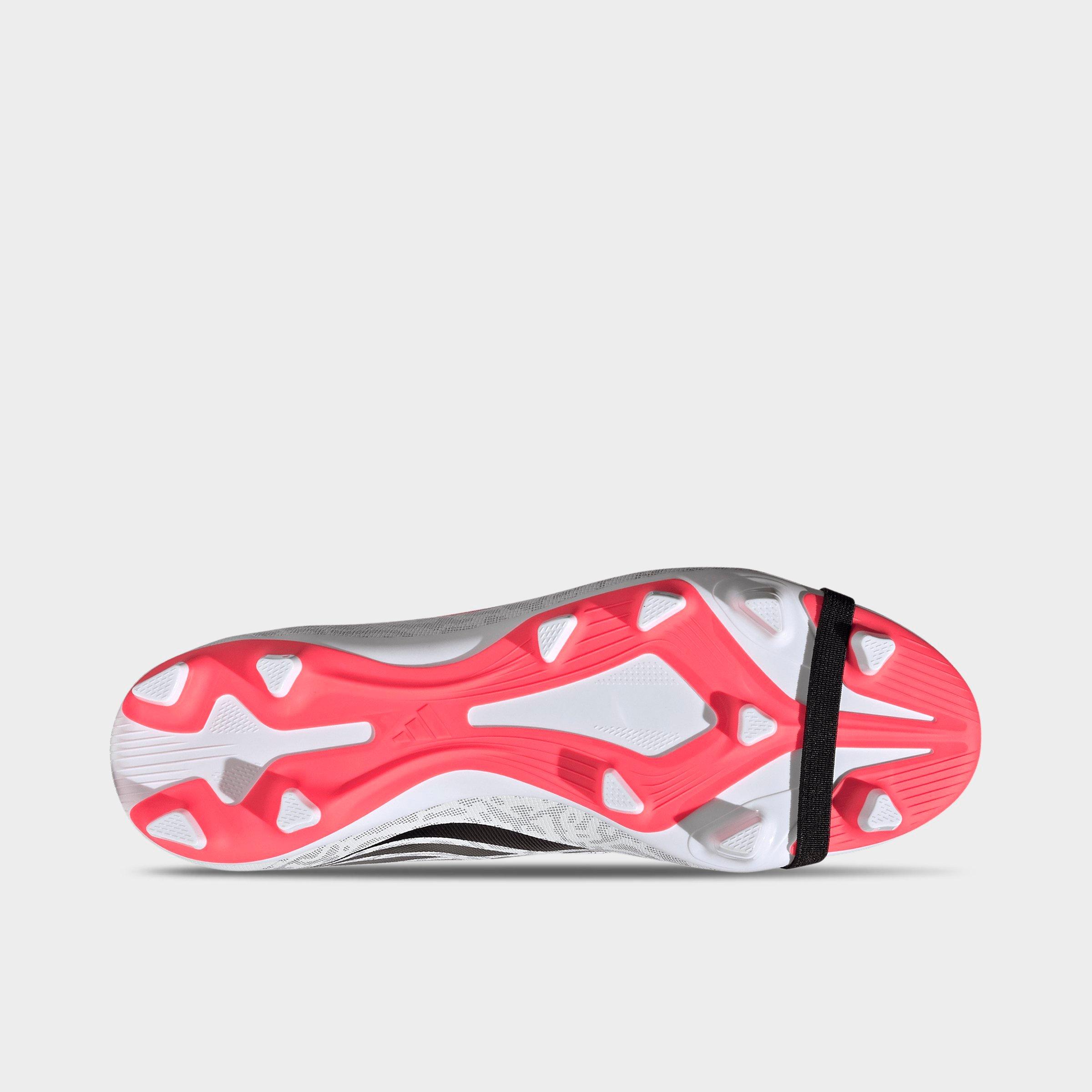 Men's adidas Predator Club Fold-Over Tongue Firm Ground/Multi Ground Soccer Cleats - Cloud White/Solar Turbo/Core Black (IH2117-100) - Bottom view