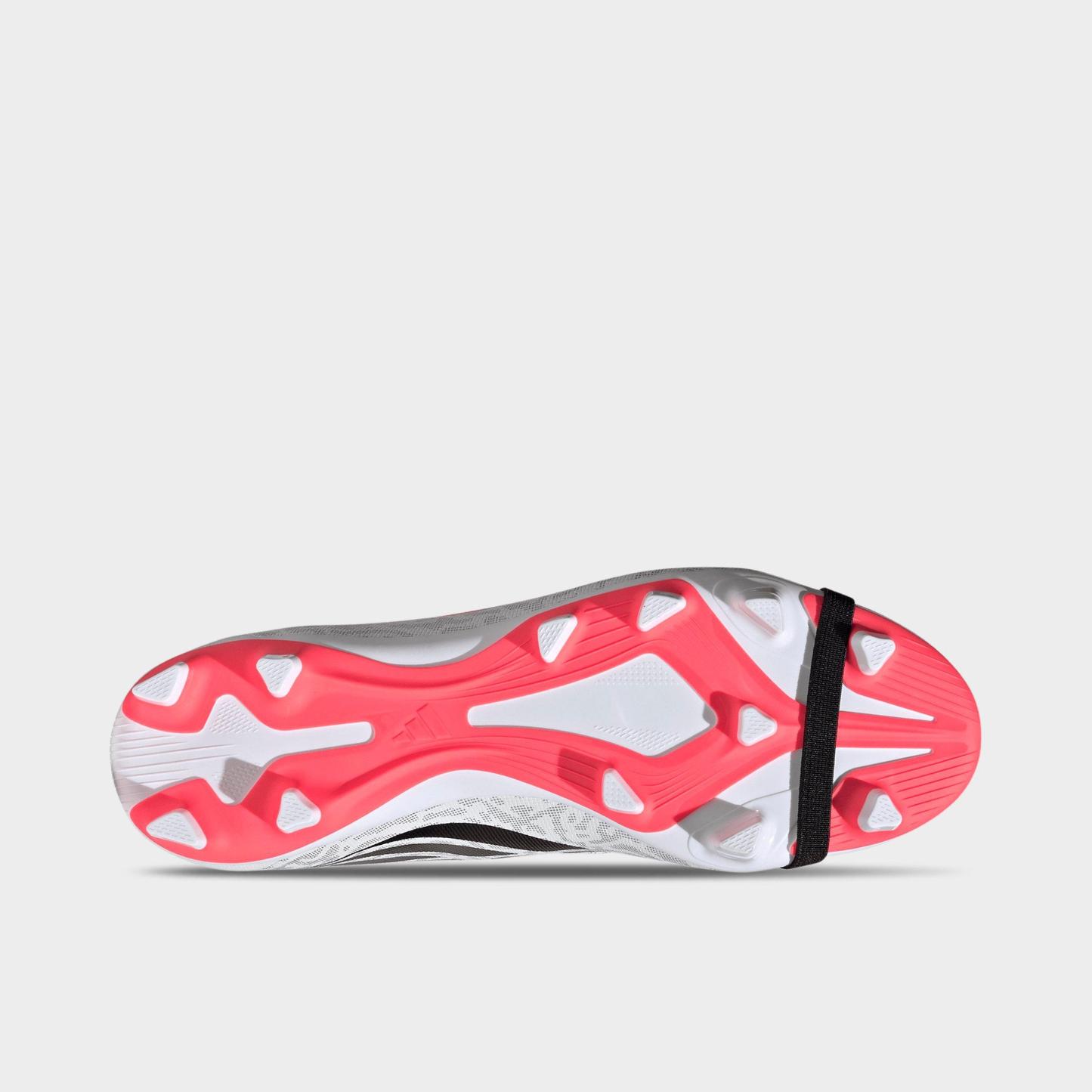 Men's adidas Predator Club Fold-Over Tongue Firm Ground/Multi Ground Soccer Cleats - Cloud White/Solar Turbo/Core Black (IH2117-100) - Bottom view