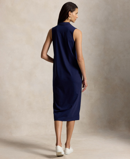 Polo Ralph Lauren Women's Stretch-Cotton Sleeveless Polo Dress - Newport Navy