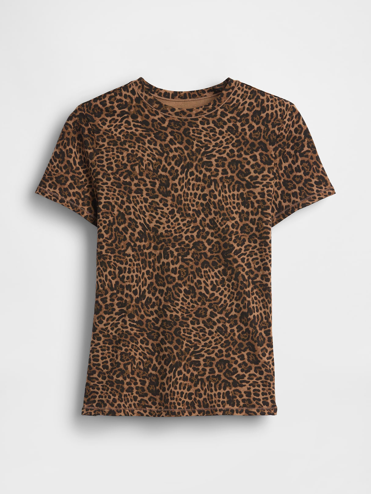 CloseKnit Jersey T-Shirt - Brown leopard print