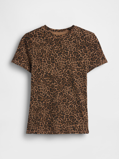 CloseKnit Jersey T-Shirt - Brown leopard print
