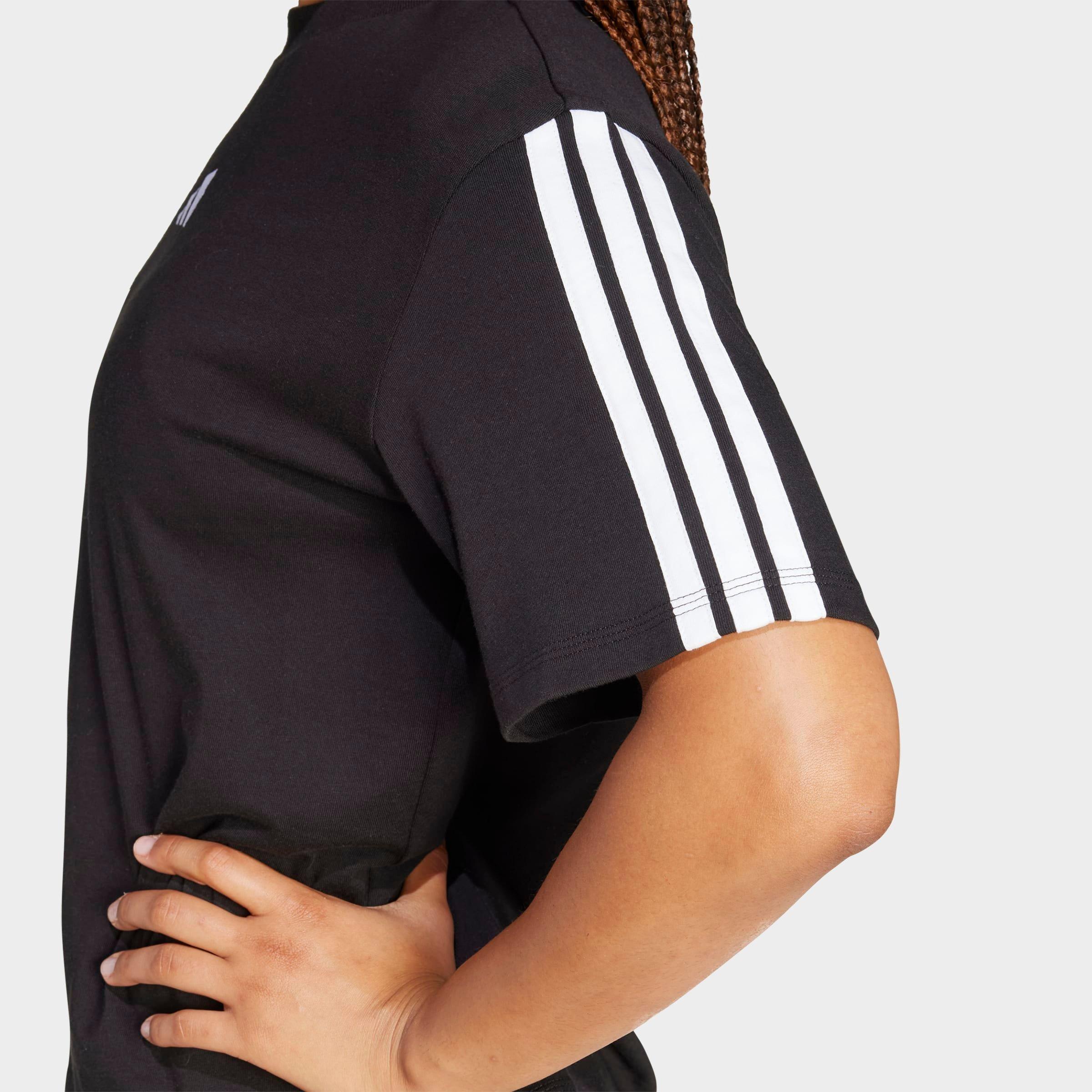 Women's adidas Essential 3-Stripes Boyfriend T-Shirt - Black/White