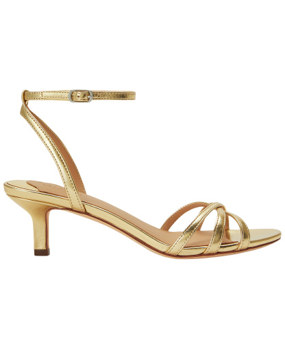 Lauren Ralph Lauren Women's Kendyl Kitten Heel Sandals - Soft Gold