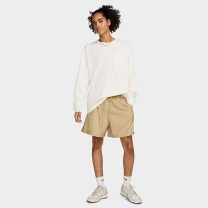 Men's Nike Club Woven 6" Flow Shorts - Parachute Beige/White