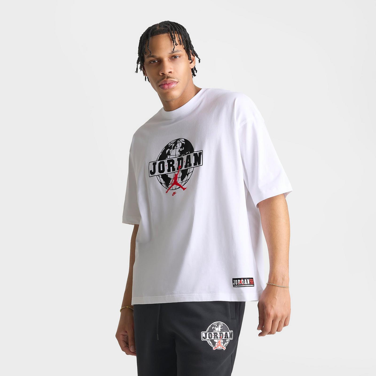 Men's Jordan Globe Graphic Oversized T-Shirt - White - view 3