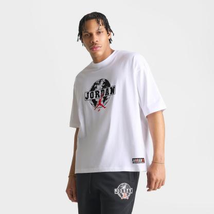 Men's Jordan Globe Graphic Oversized T-Shirt - White - view 3