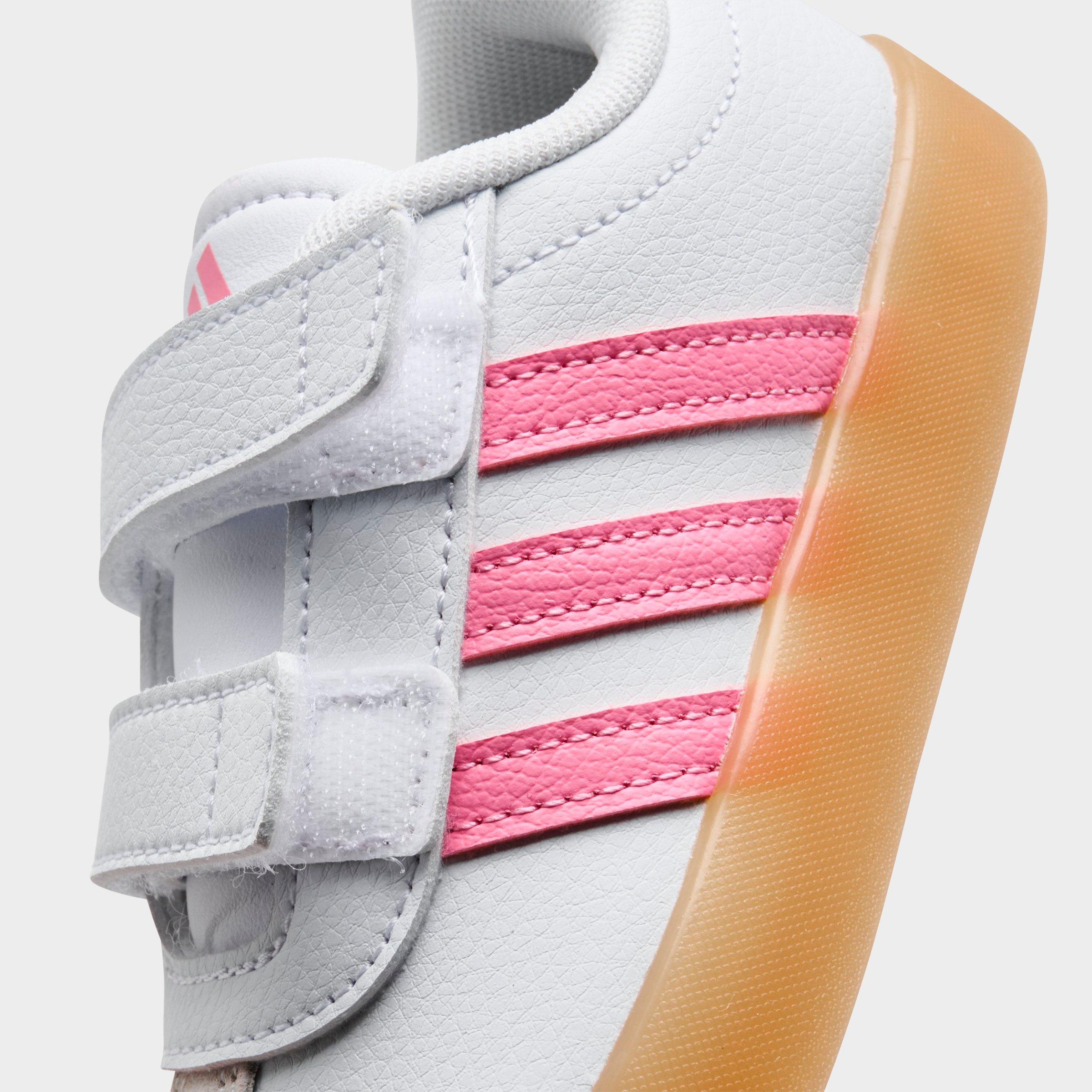 Kids' Toddler adidas VL Court 3.0 Hook-And-Loop Casual Shoes - Cloud White/Bliss Pink/Alumina - Detail shot