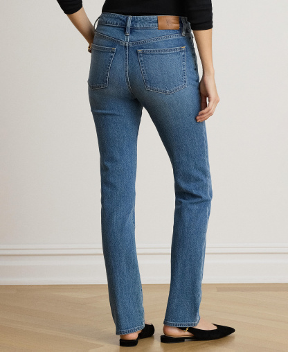 Lauren Ralph Lauren Women's Mid-Rise Slim Straight Jeans - Atlantic Blue Wash