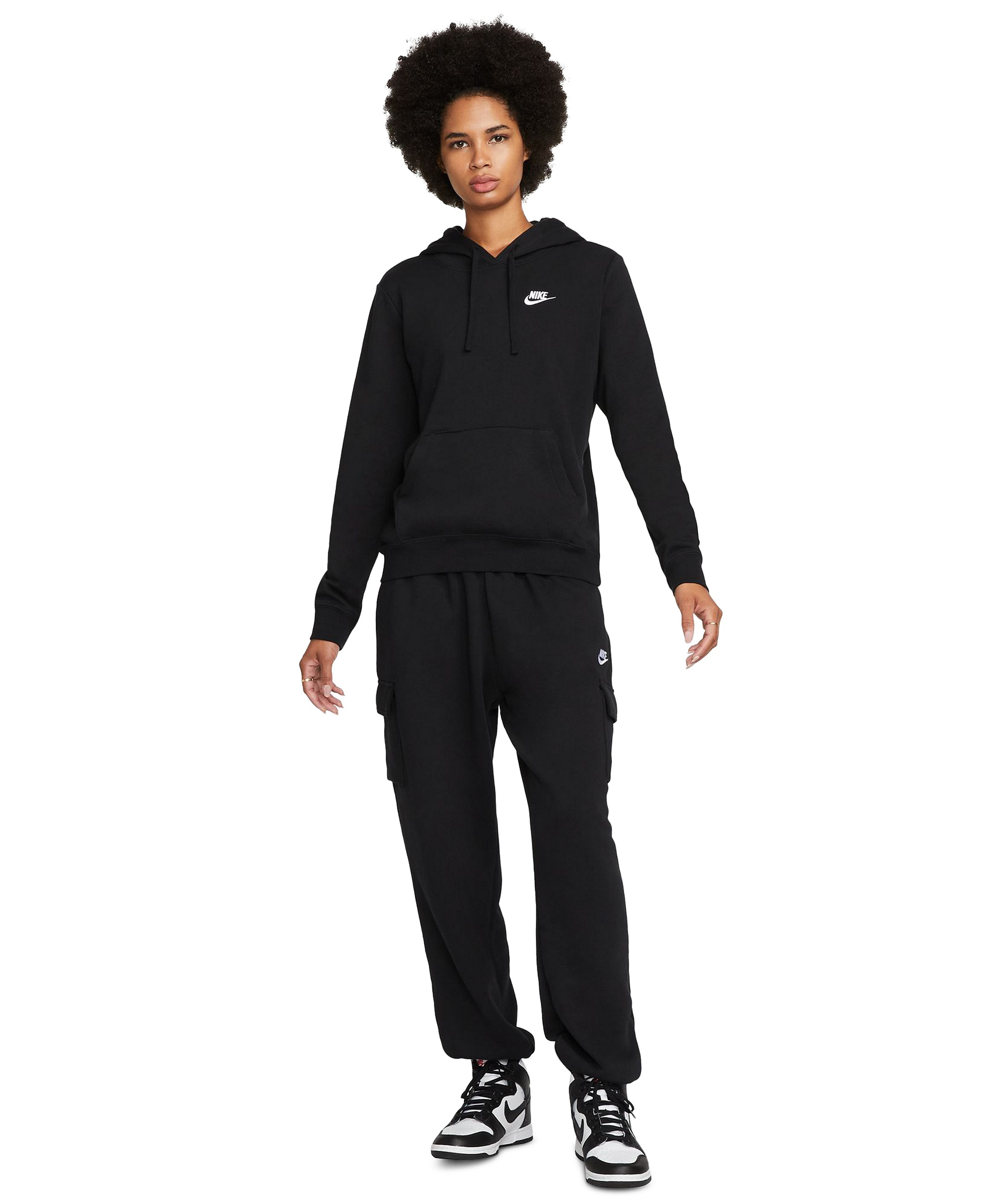Nike Women's Sportswear Club Fleece Pullover Hoodie - Black/white