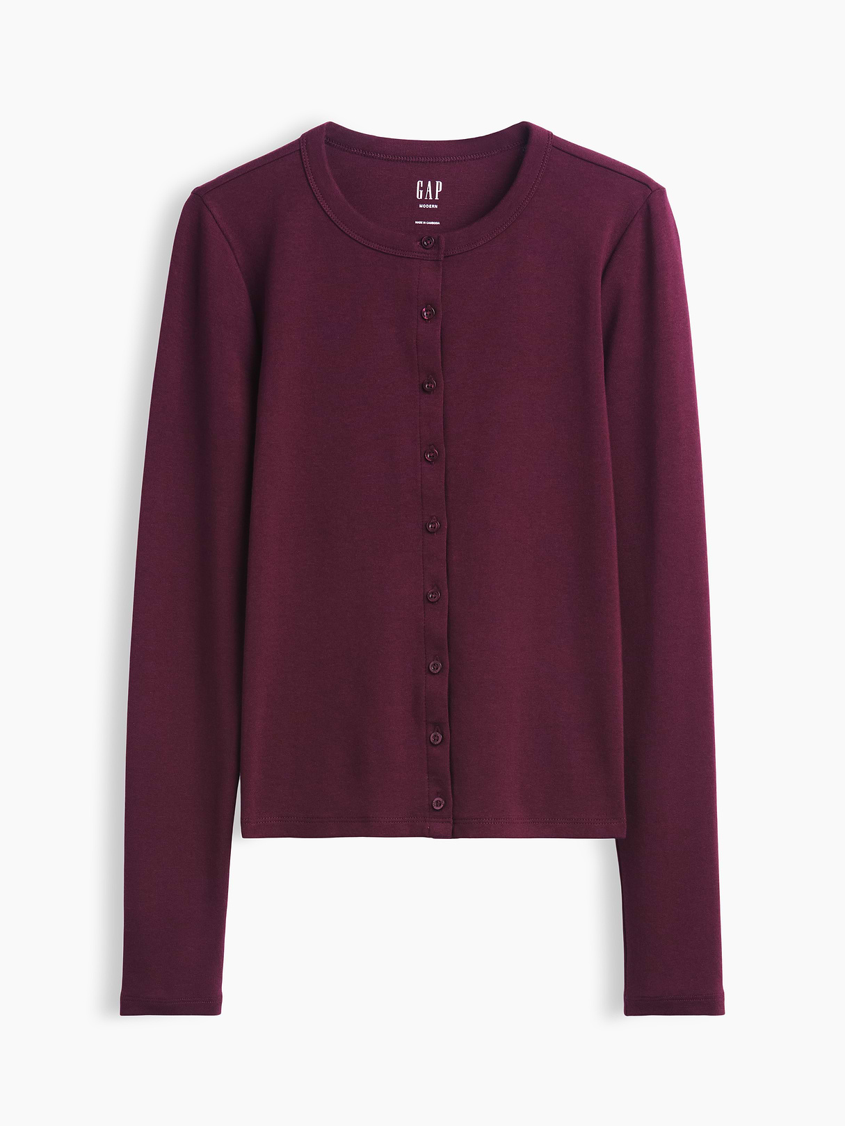 Modern Crewneck Cardigan - Noir red