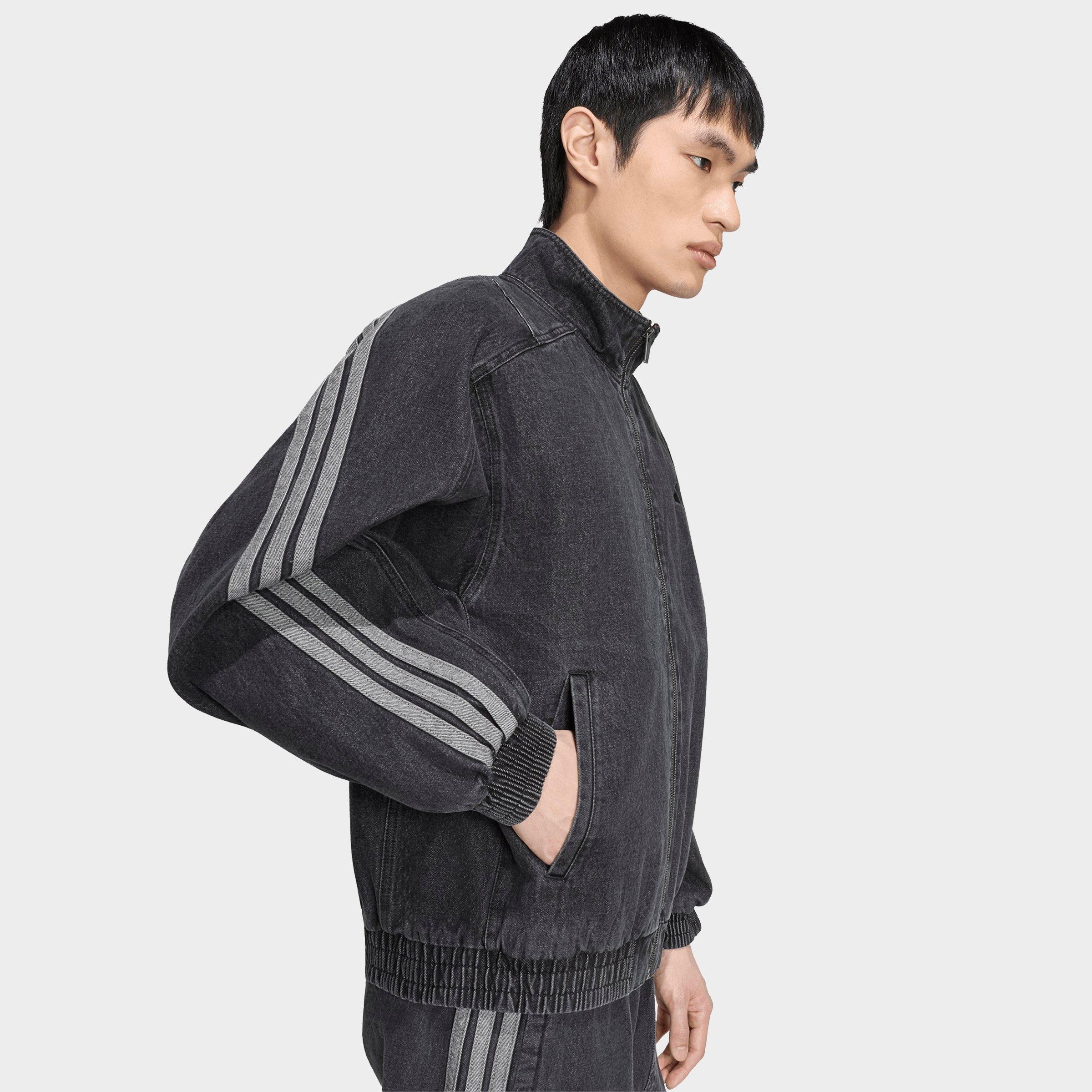 Men's adidas Stadium Loose Fit Denim Track Jacket - Black