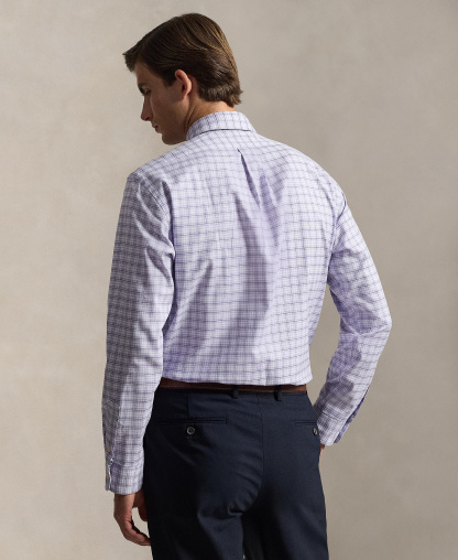 Polo Ralph Lauren Men's Classic-Fit Performance Oxford Shirt - Purple White Multi