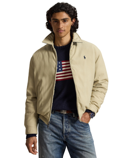 Polo Ralph Lauren Men's Insulated Twill Bomber Water-Resistant Jacket - Khaki Uniform