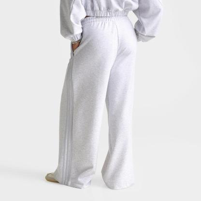 Women's adidas Originals Wide-Leg Sweatpants - Light Grey Heather - view 4