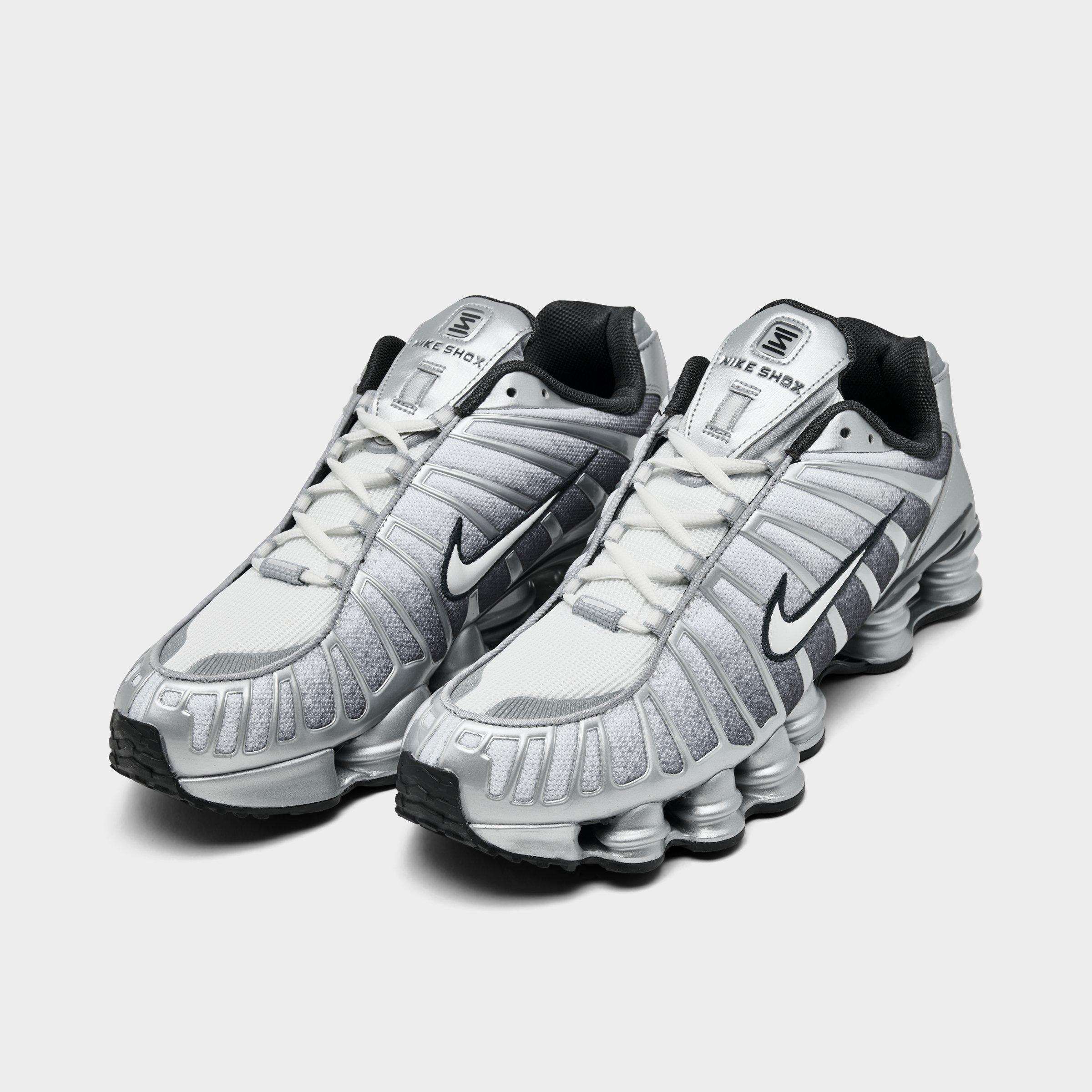 Men's Nithtke Shox TL Casual Shoes - Part 2 - Metallic Silver/Summit White/Wolf Grey/Anthracite/Black - Both shoes facing left