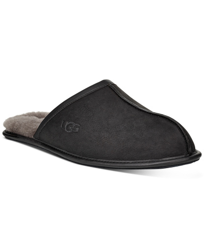UGG® Men's Scuff Leather Slippers - Black
