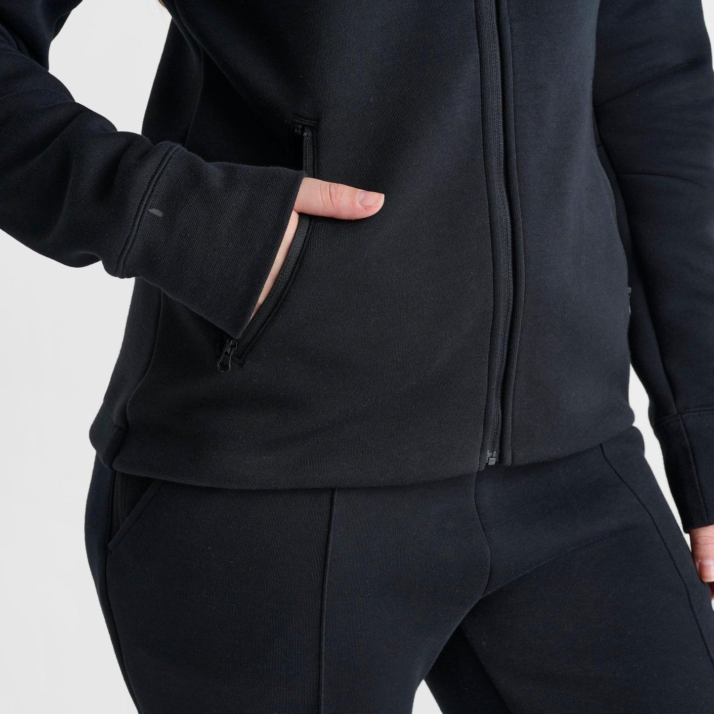 Women's Nithtke Sportswear Tech Fleece Windrunner Full-Zip Hoodie - Black/Black