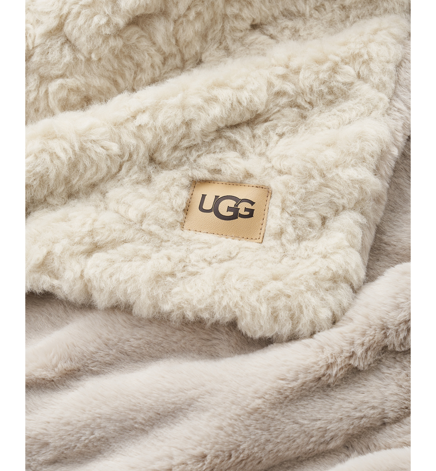 UGG® Orly Mixed Faux-Fur Throw, 50" x 70" - Snow
