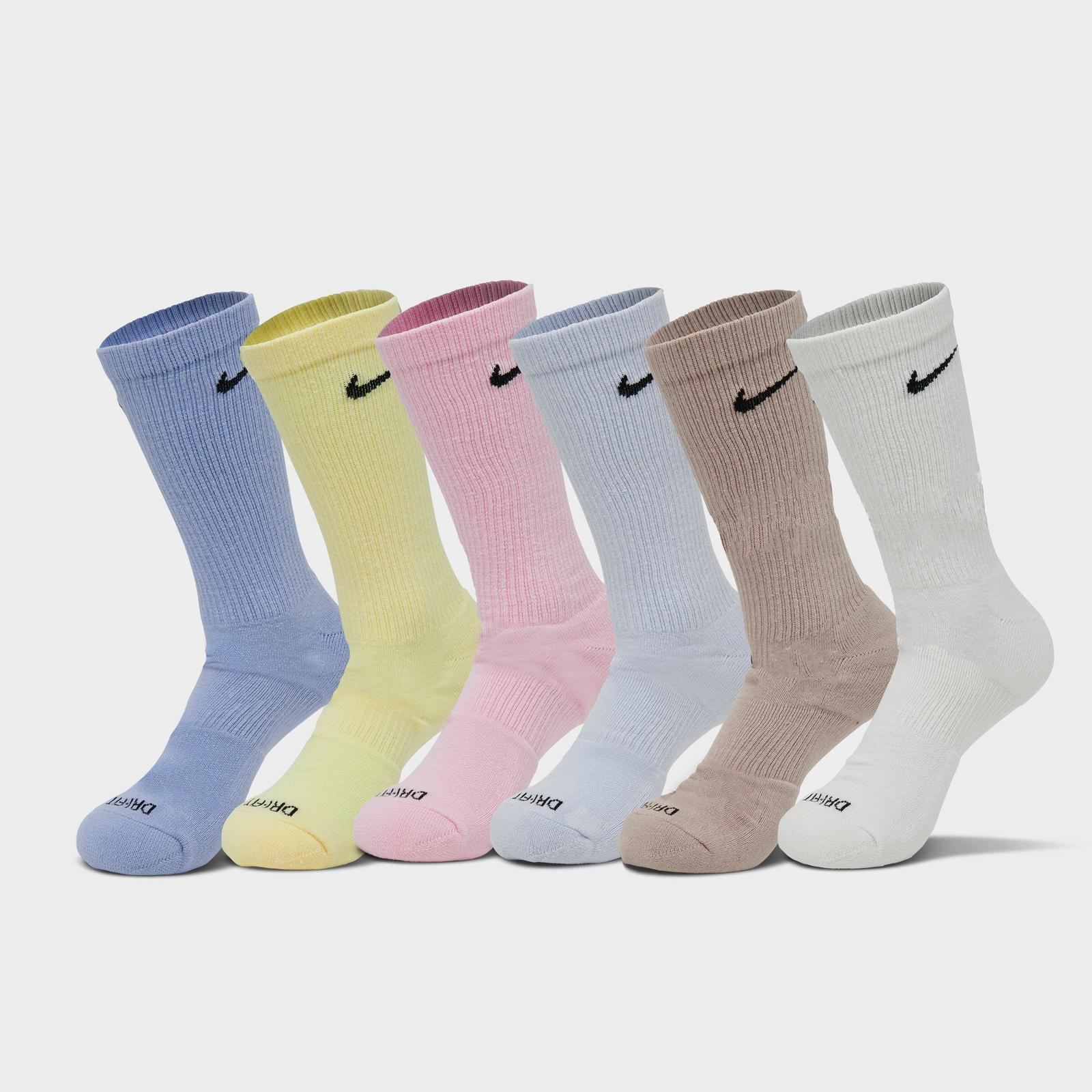 Nike Everyday Plus Cushioned Crew Training Socks (6-Pack) - Cobalt Bliss/Citron