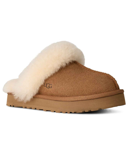 UGG® Kids Round Toe Disquette Slippers - Chestnut