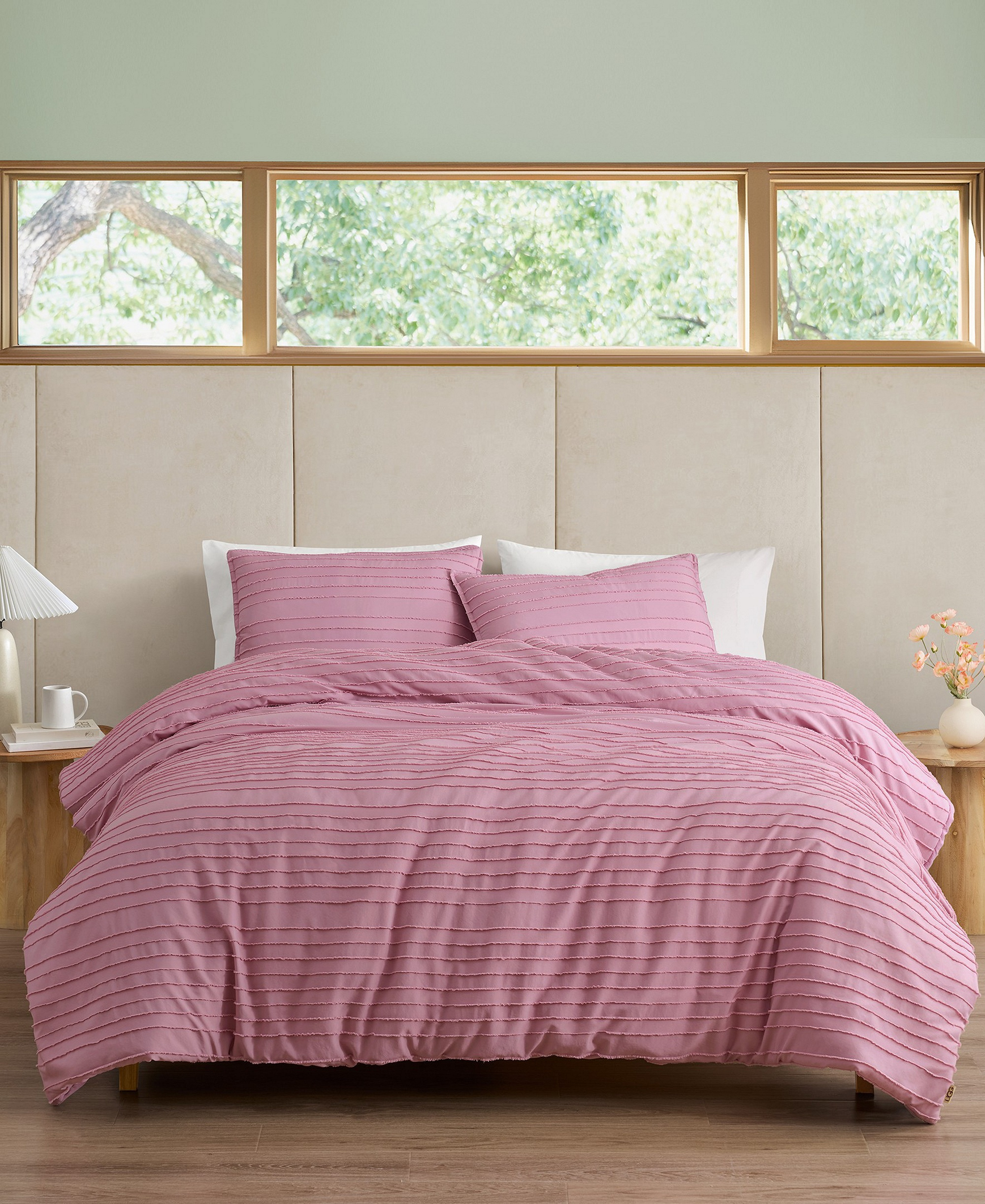UGG® Devon Textured 2-Pc. Comforter Set, Twin/Twin XL - Dusty Orchid