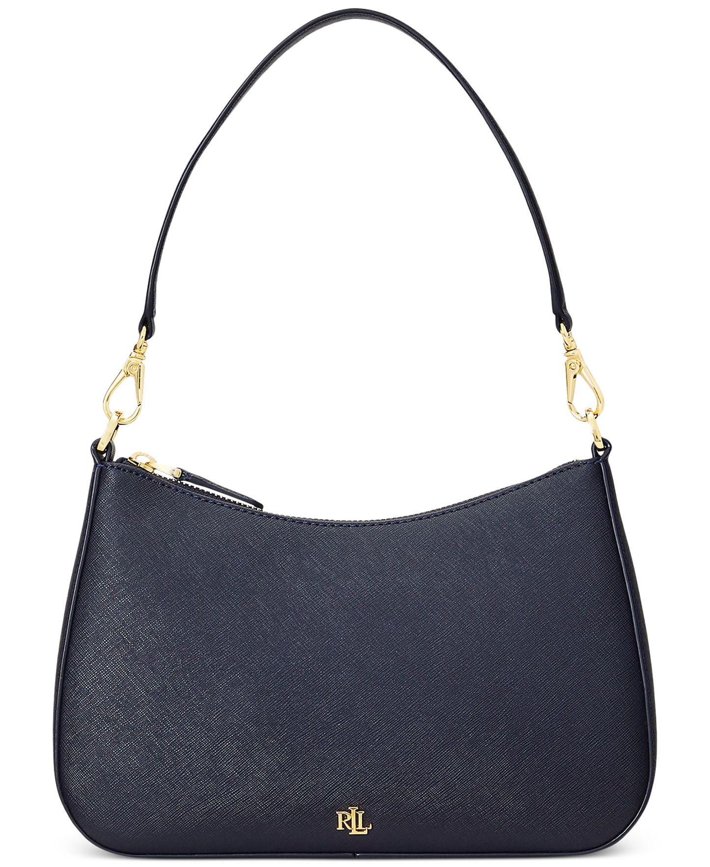 Lauren Ralph Lauren Crosshatch Leather Danni Small Shoulder Handbag - Navy
