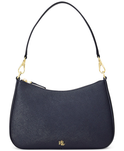 Lauren Ralph Lauren Crosshatch Leather Danni Small Shoulder Handbag - Navy