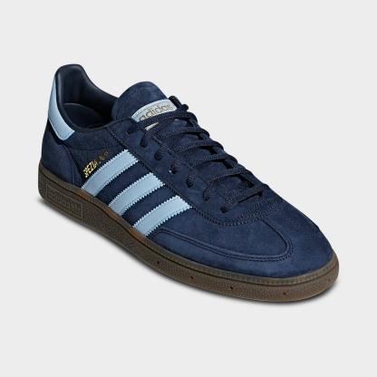 Men's adidas Originals Handball Spezial Casual Shoes - Part 4 - Collegiate Navy/Clear Sky/Gum - Both shoes facing left