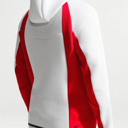 Nike Tech Men's Colour-Block Full-Zip Fleece Windrunner Jacket - Summit White/University Red/Black