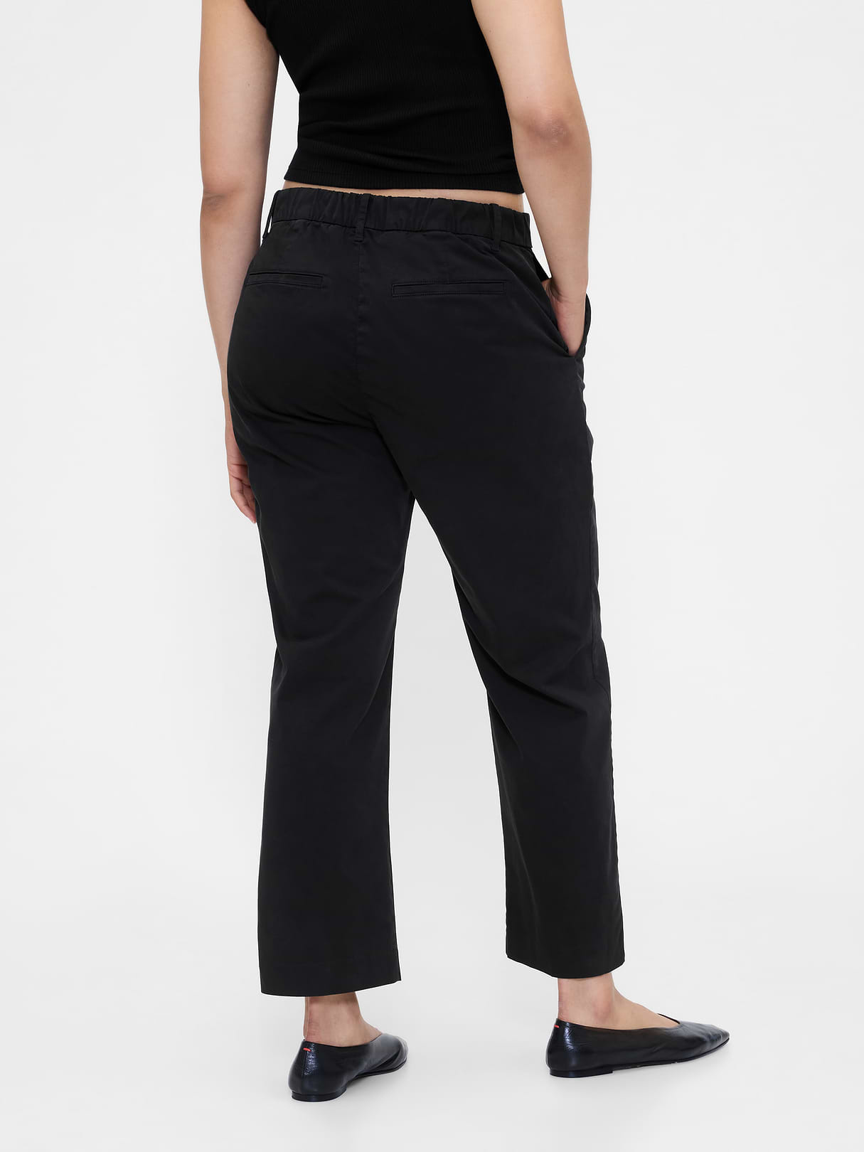 Mid Rise Khakis - Black