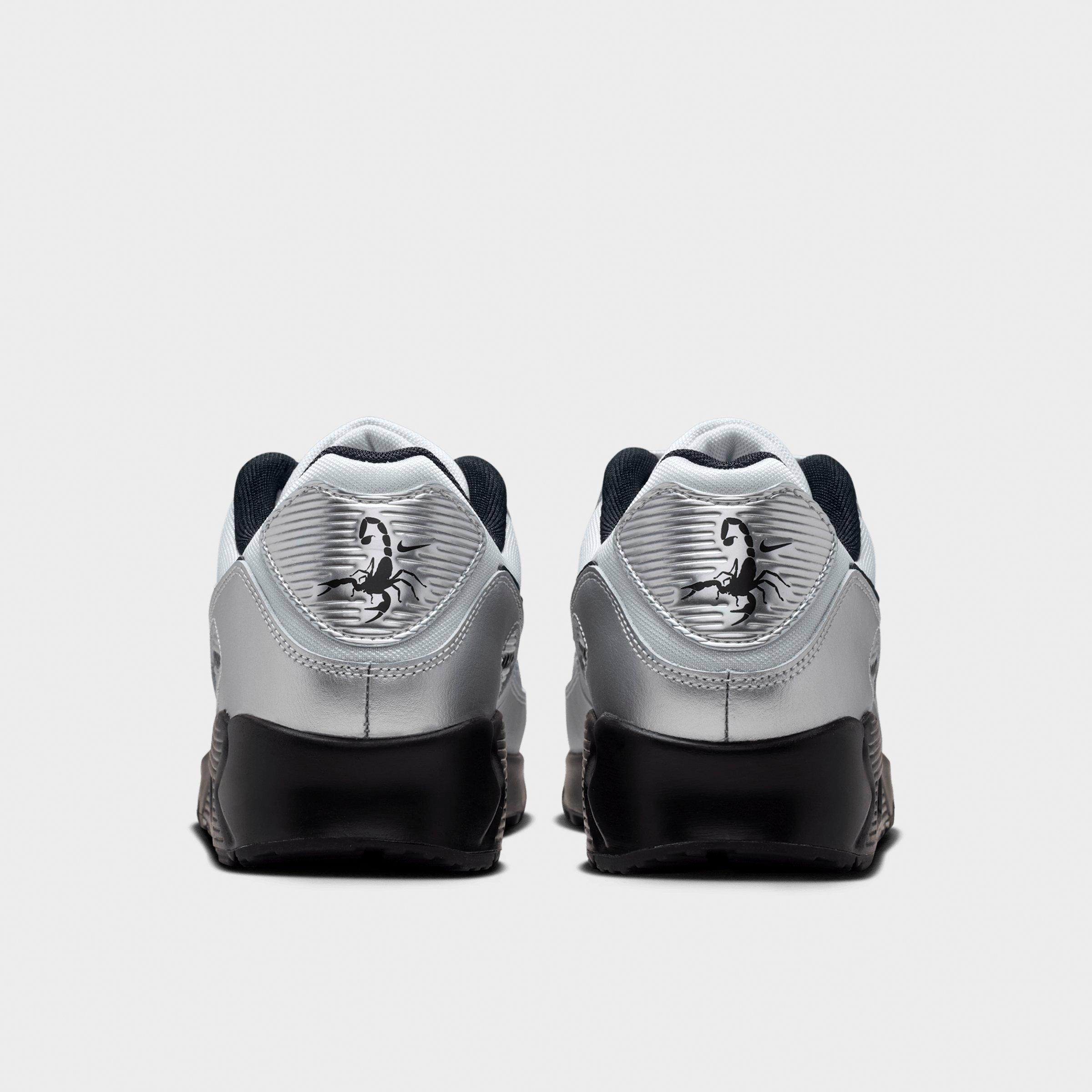 Men's Nithtke Air Max 90 Casual Shoes - Part 1 - Chrome/Gamma Blue/Black - Back view